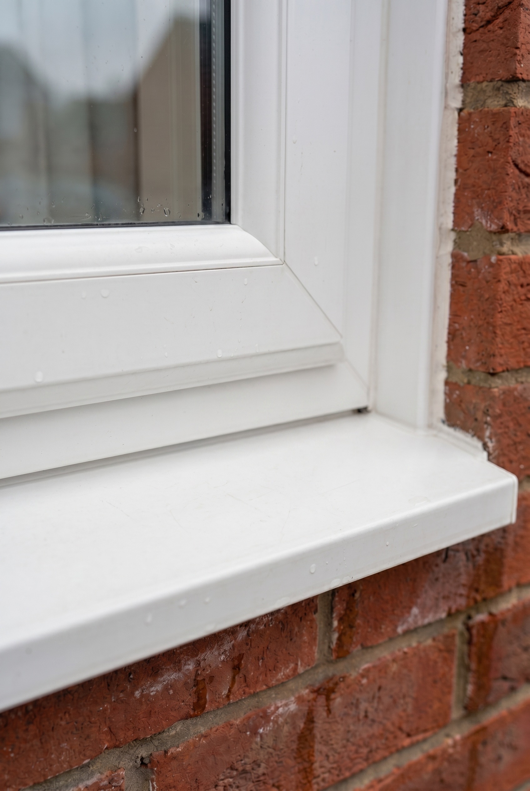 Clean exterior window sill after AyeClean window cleaning